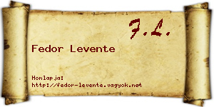 Fedor Levente névjegykártya